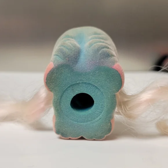 G1Funtime Spaniel mommy dog my little pony Lil Litters fuzzy aqua & pink 90s